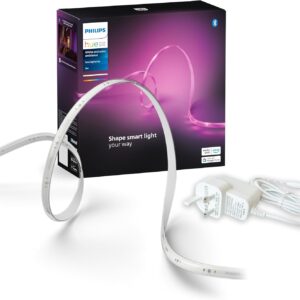 Philips Hue Indoor 3-Meter Smart LED Solo lightstrip (Non Extendable) - 1 Pack - Control with Hue App - Works with Alexa, Google Assistant and Apple HomeKit, Plug Type G, White [Energy Class G]