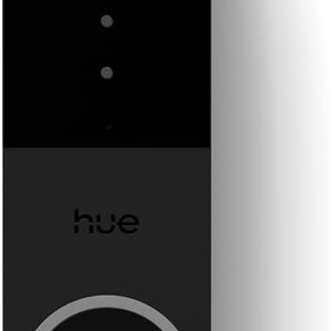 Philips Hue Secure Wired Video Doorbell Camera, Black | 2K Resolution, Wide Angle Smart Security Camera, Integrates with Hue Lights, Two-way Audio, Infrared.